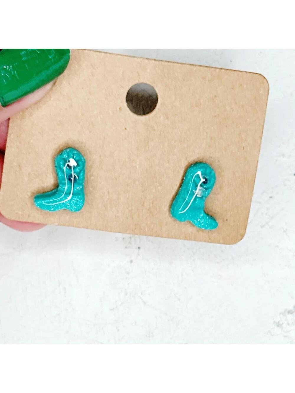 5850u. Turquoise Cowboy Boot Earrings